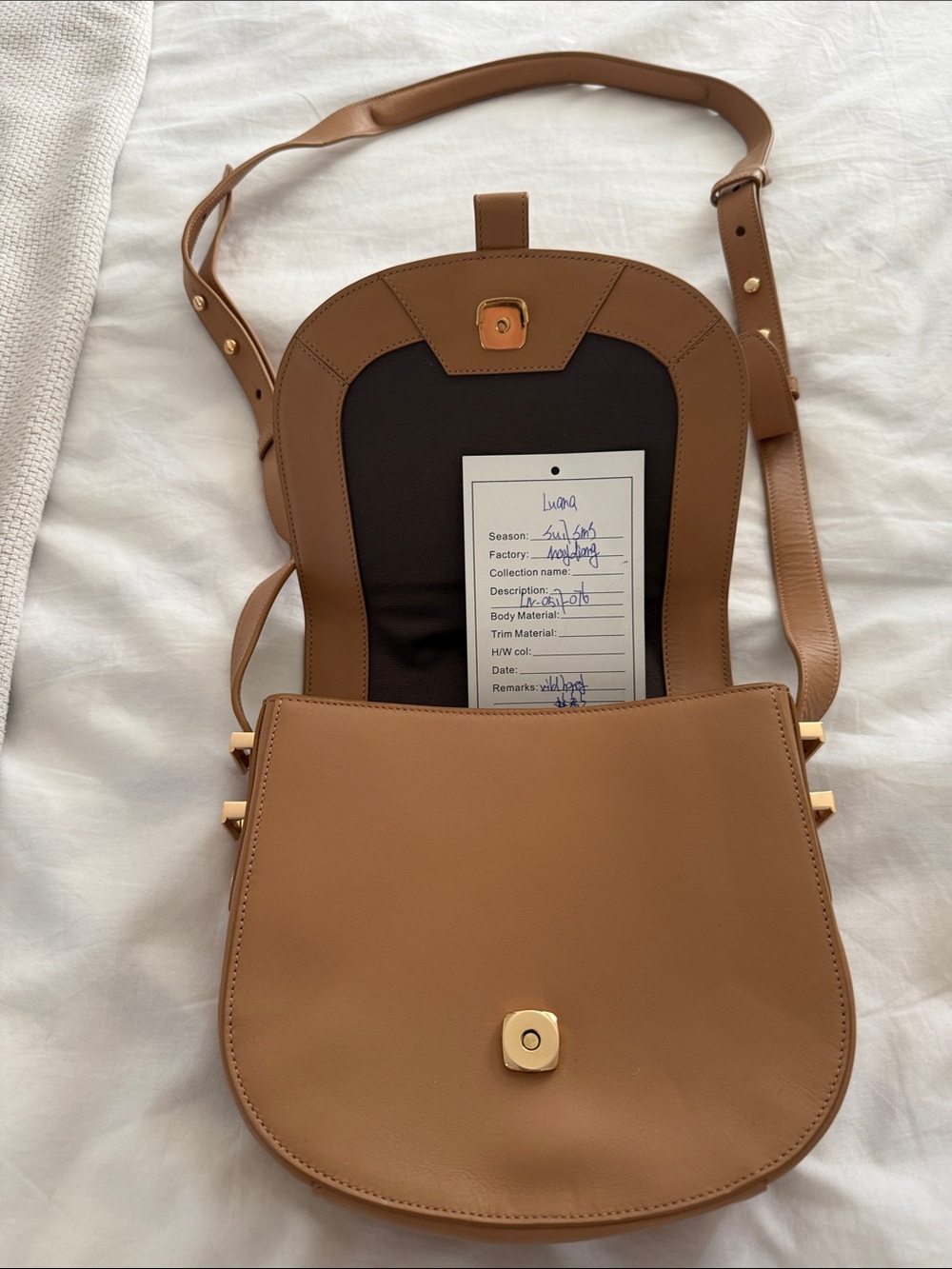 Leather Saddle Crossbody Bag in Tan